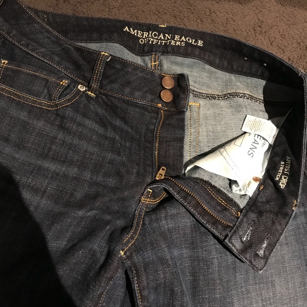 American Eagle artist crop jeans
